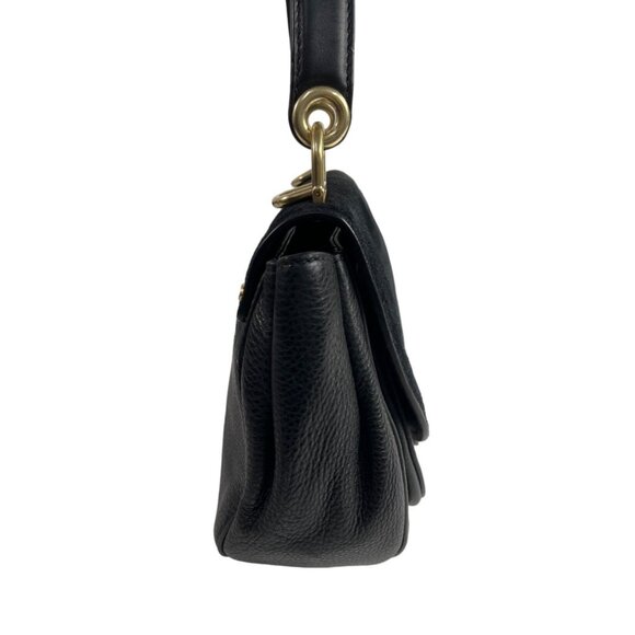 Michael Kors Women's Black Leather Suede & Gold Tone Hardware Handbag Sz M - Picture 4 of 13